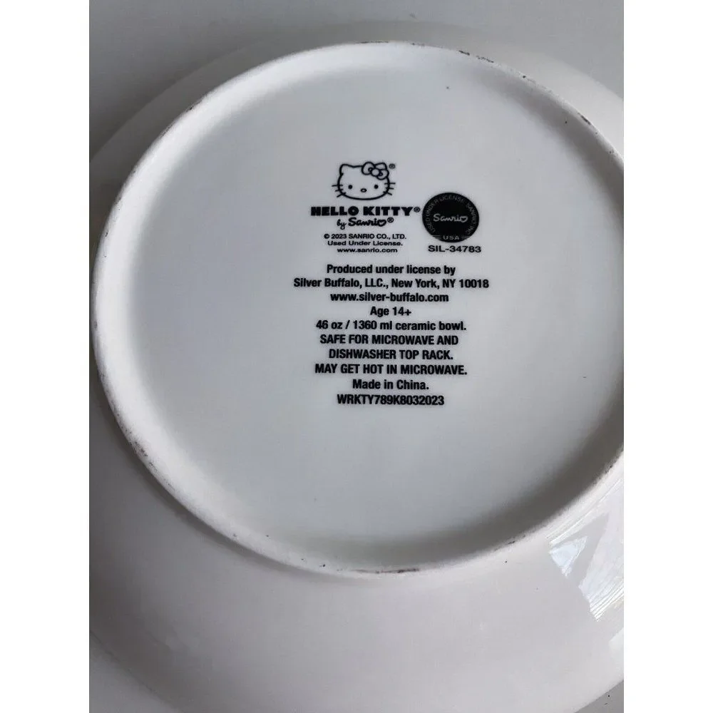 Set Of 2 Sanrio Hello Kitty Beach Summer Tropical Ceramic Pasta Dinner Bowls NEW
